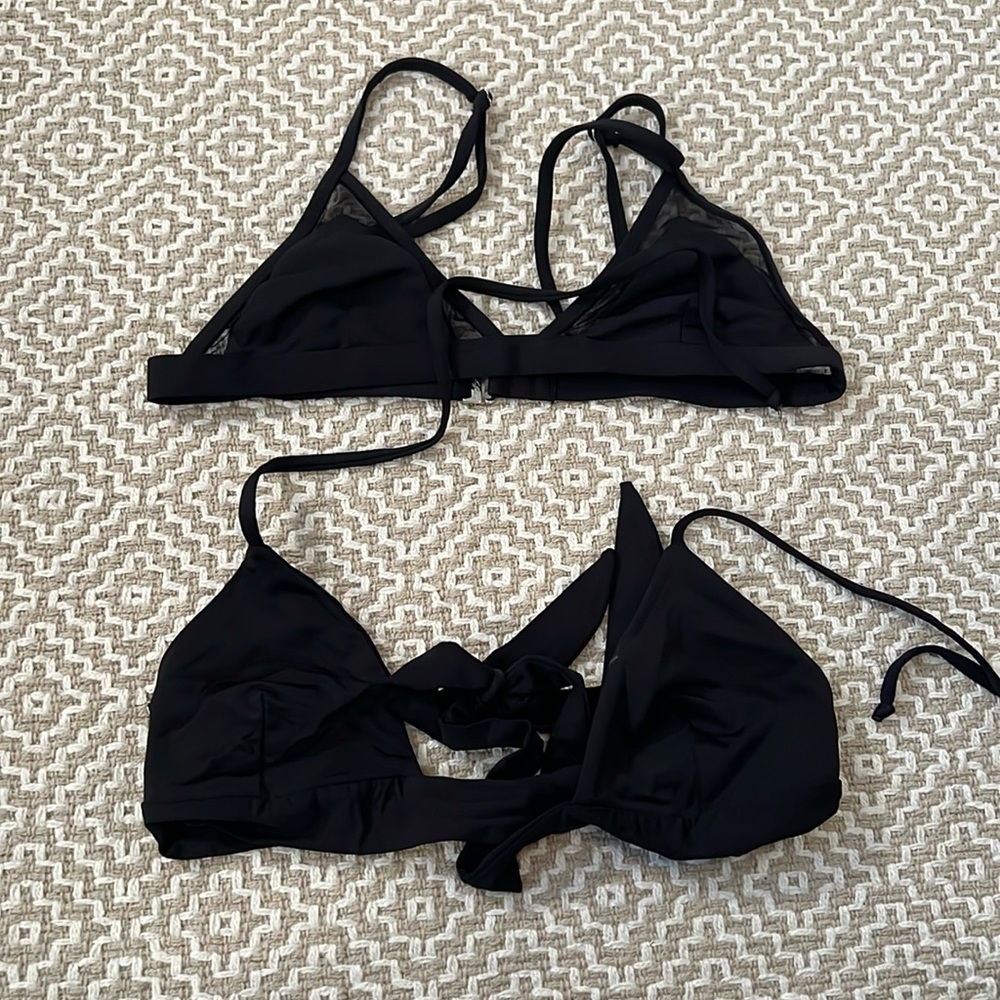 Mara Hoffman Black Bikini Tops, 2, S